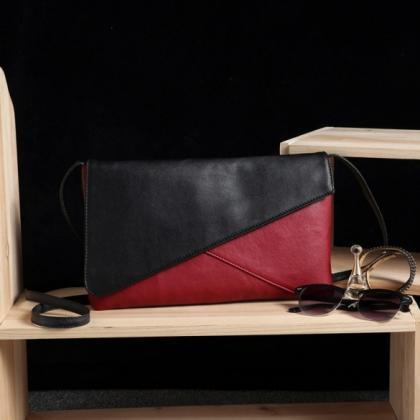Women Synthetic Leather Envelop Bag Patchwork Soft..