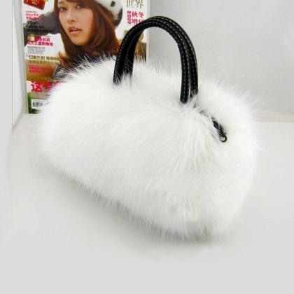 Winter Mini Lovely Fur Leather Handbag Shoulder..