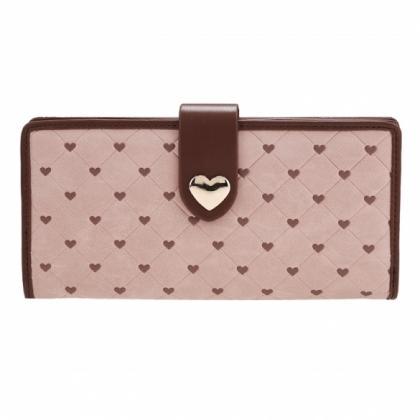 Women Synthetic Leather Plaid Money Card Slot..