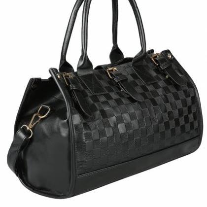 Women's Black Pu Leather Handbag Tote..