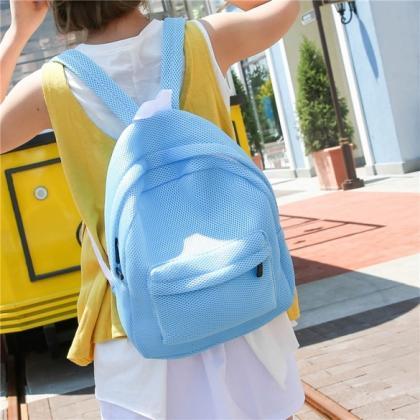 Unisex Backpack Mesh Solid Soft School Bag Casual..