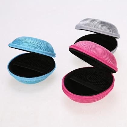 Portable Round Hard Earphone Carrying Case Earbuds..