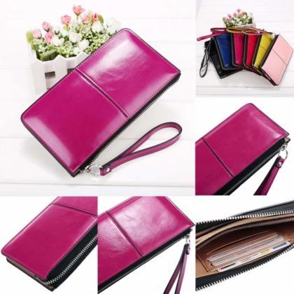 Women Fashion Synthetic Leather Zip..