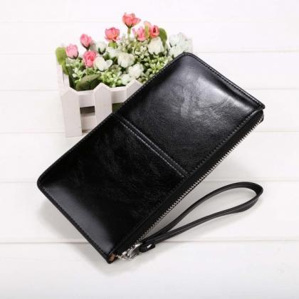 Women Fashion Synthetic Leather Zip..