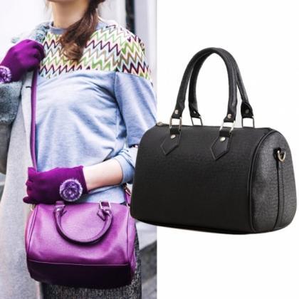 Women Synthetic Leather Handbag Satchel Shoulder..