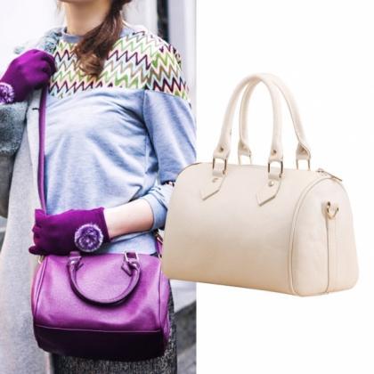 Women Synthetic Leather Handbag Satchel Shoulder..