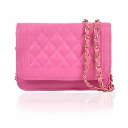 Candy Color Leather Crossbody With Quilted Texture..