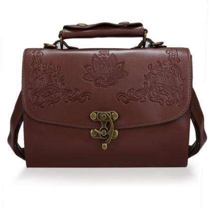 Women Synthetic Leather Retro Style Shoulder Bag..