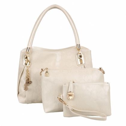 Fashion Women 3pcs Synthetic Leather Embossing Bag..