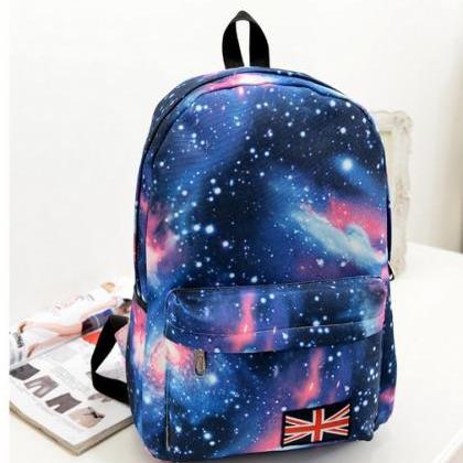 Starry Sky Print Fashion School Backpack