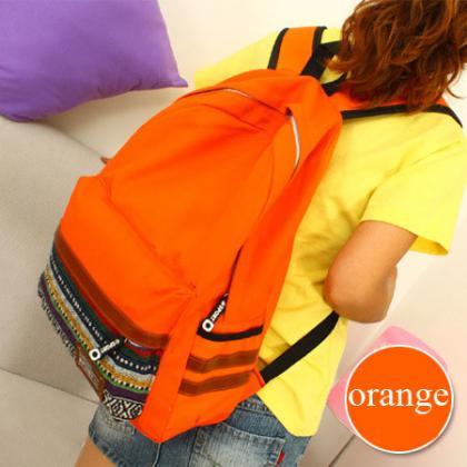 Plaid Patchwork Stylish Canvas Backpack Bag