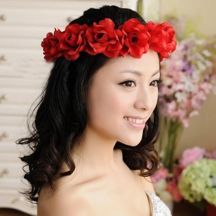 Fashion Wedding Hair Garland Flower Hair Hoop..