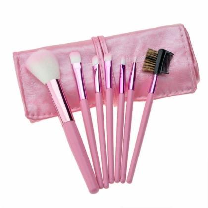7 Pcs Cosmetic Tool Makeup Brush Set Kit With..