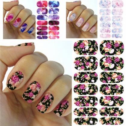 6pcs Water Transfer Foil Nails Stickers Manicure..