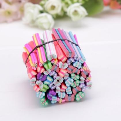 50pcs 3d Nail Art Fimo Canes Stick Rods Polymer..