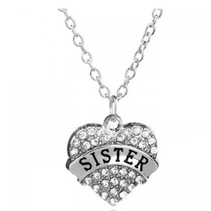 Heart Shape Diamond Embellished Necklace With Mom..