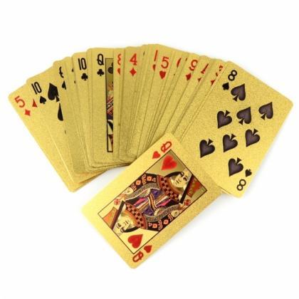 24k Karat Gold Foil Plated Usd Poker Playing Cards