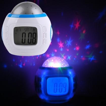 Music Alarm Clock With Calendar Thermometer Star..