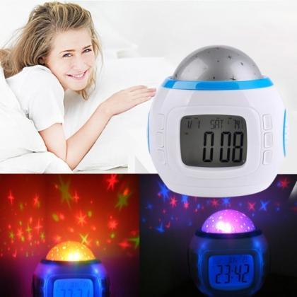 Music Alarm Clock With Calendar Thermometer Star..