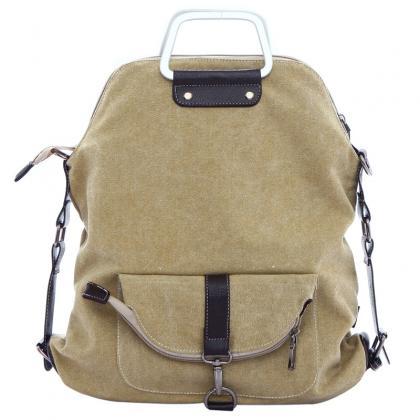 Foldable Pure Color Leather Hardware Canvas..