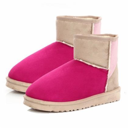 Women Candy Color Winter Warm Snow Half Boots..