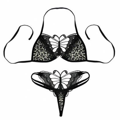 Women Halter Neck Butterfly Pattern Bikini..
