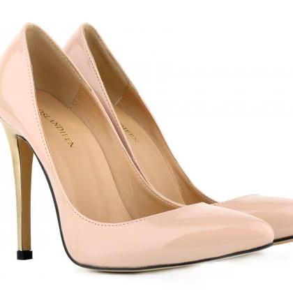 Style Pointed Head Gold Heel Shallow Heel Shoes