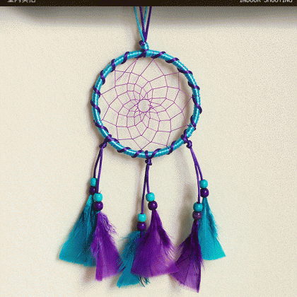 Handmade Dream Catcher With Beaded And Feather ,..