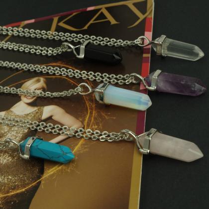 Glass Crystal Short Diamond Pendant Necklace