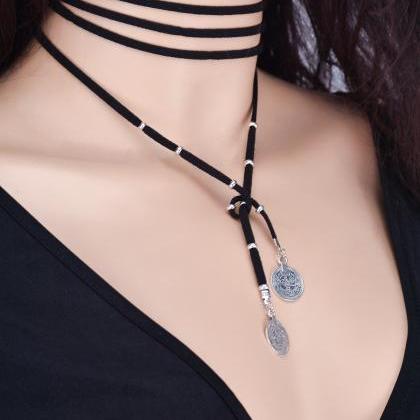 Fashion Lint Coin Tassel Necklace
