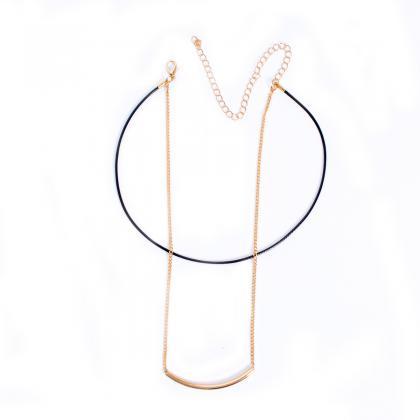 Wax Line Pipe Bending Multilayer Necklace