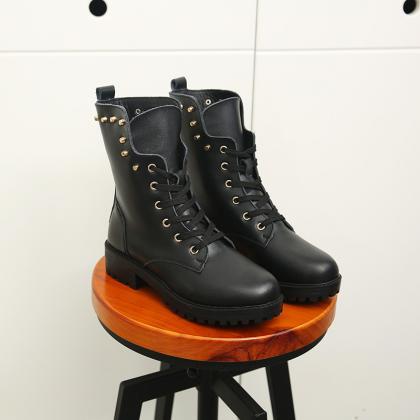 British Leisure Rivet Leather Martin Boots