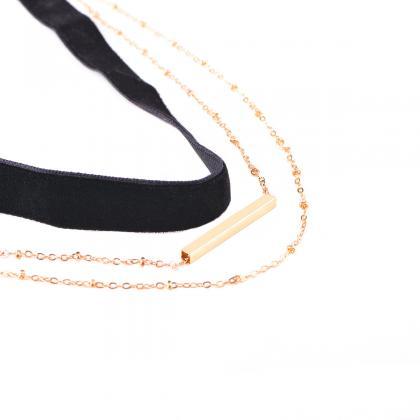 Street Snap Personality Copper Multilayer Necklace