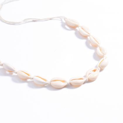 Natural Shell Cotton Handmade Clavicle Necklace