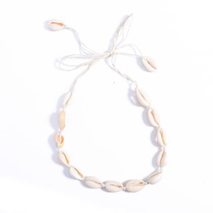 Natural Shell Cotton Handmade Clavicle Necklace