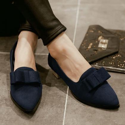 Leisure Pointed Bowknot Low Cut Shoes