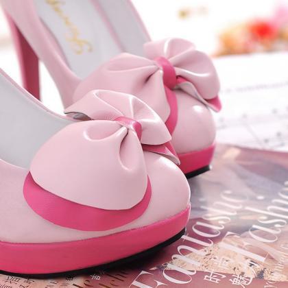 Candy Color Bowknot Lovely Shallow Shoes