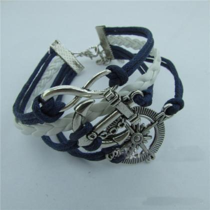 Compass Anchor Eight Handmade Woven Bracelet