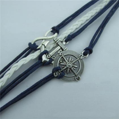 Compass Anchor Eight Handmade Woven Bracelet