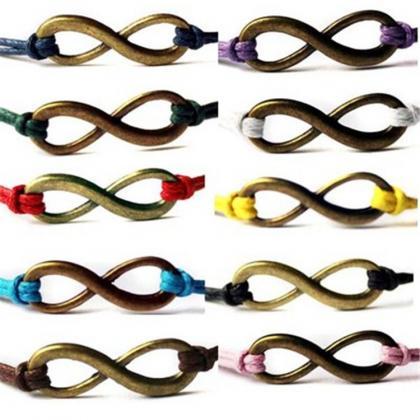 Colorful Lucky 8 Wax String Fashion Bracelet