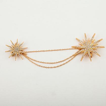 Exaggerated Star Tassel Chain Brooch