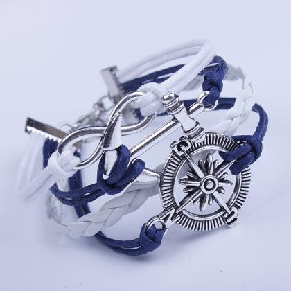 Anchor Compass Handmade Diy Bracelet