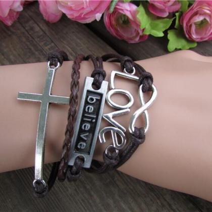 Retro Love 8 Cross Multielement Colored Bracelet