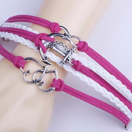 Romantic Heart Anchor Woven Multilayer Bracelet