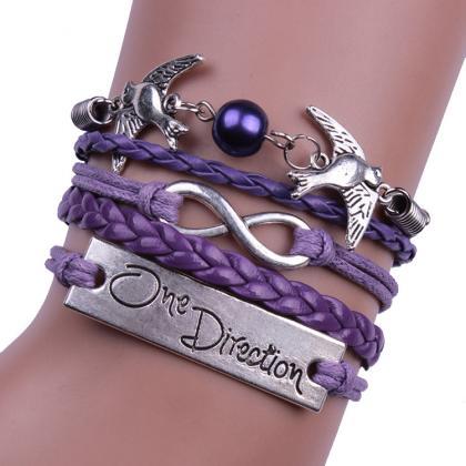 Romantic Purple Dove Pearl Woven Bracelet
