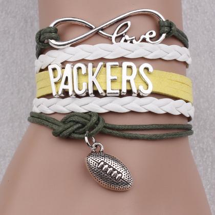 Letters Football Multilayer Woven Bracelet