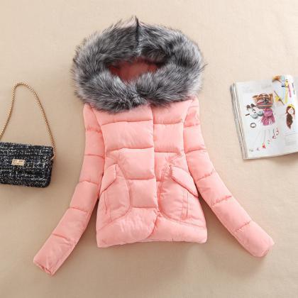Big Stand Collar Long Sleeves Loose Cotton Coat