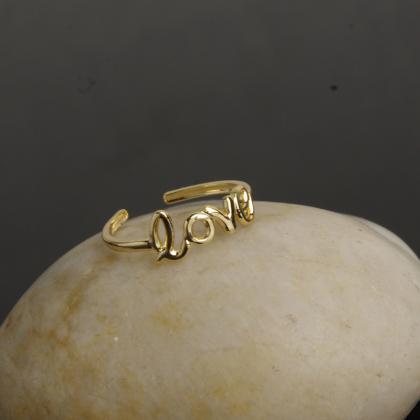 Simple Love Peace Symbol Open Foot Ring