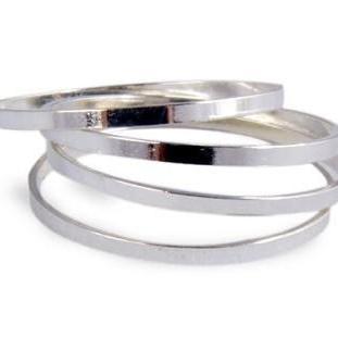 Exquisite Polished Thin Rings Set
