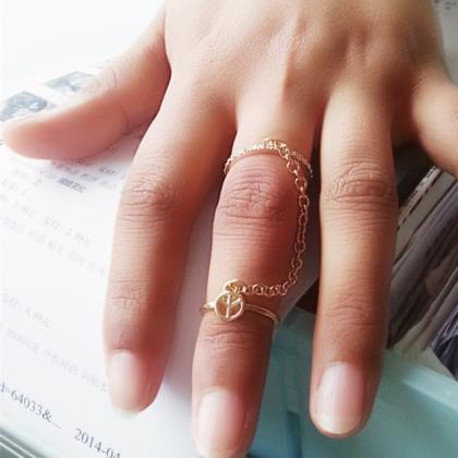 Beautiful Double Ring Multi-finger Ring